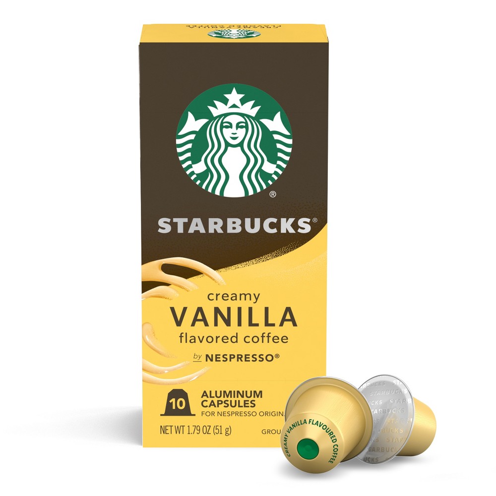 Starbucks by Nespresso Original Line Pods - Light Roast Coffee - Creamy Vanilla - 1 Box (10 Pods)