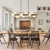 Rennnsan Zorran 44" W 12 - Light Liner Bubble Frosted Glass Mid-Century Modern Dimmable Kitchen Island Pendant in Black - 2 of 4