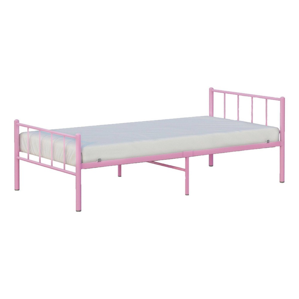 Photos - Bed Frame Twin Austin Metal Kids' Bed Pink - BK Furniture