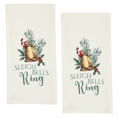 Split P Sleigh Bells Ring Decorative Dishtowel Set of 2
