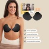 Niidor Women's Amazing Adhesive Strapless Backless Bra Reusable Sticky Push-up Bra with Nipple Covers - 3 of 4