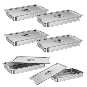 6 Pack Full Size Food Pan, Deep Commercial Catering Hotel Pans with Handles, NSF Certified, Stainless Steel Anti-Jamming Steam Table Pan - 1 of 4