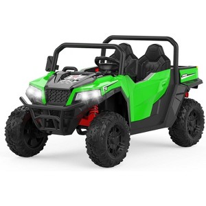 24V 4WD 2-Seater Kids Electric Dump Truck, 4×200W Motors, Remote Control, LED Lights, Music, Dump Bed & Shovel - 1 of 4