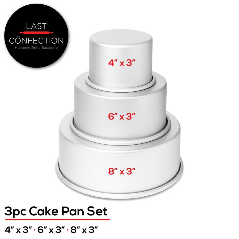 Last Confection 3pc Round Cake Pan Sets - Professional Bakeware, 2 of 8