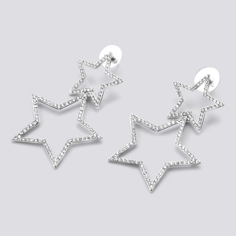 Crystal Star Drop Earring - Wild Fable™ Silver, 1 of 3