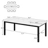 homfan Dining Table, Wooden Long Dinner Table with Mortise Tenon Design, Kitchen Table with Sturdy Metal Legs for Dining Room Home Office Living Room - 2 of 4