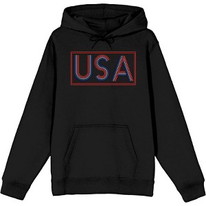 Americana USA Neon Sign Adult Long Sleeve Hoodie - 1 of 2