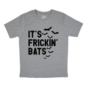 Youth Funny T Shirts Its Frickin Bats Sarcastic Halloween Graphic Novelty Tee For Kids - Crazy Dog Youth T Shirt For Halloween Season - 1 of 4