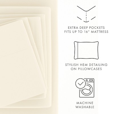 Solid 6 Piece Sheet Set - Ultra Soft, Easy Care - Becky Cameron (Extra Pillow Cases!)