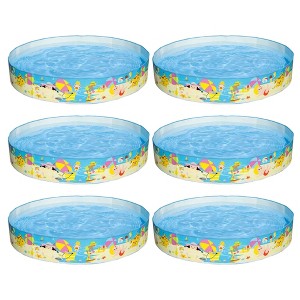 Intex Beach Days Snapset Instant Round Kids Childrens Swimming Pool Allows for 9.5' of Water, Holds 119 Gallon Capacity/450 Liters (6 Pack) - 1 of 4