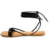 Journee Collection Womens Jiyrie Tru Comfort Foam Ankle Wrap Low Block Heel Sandals Black 6 - 2 of 4