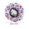 Unique Bargains Women Durable Flowers Shower Cap Red Blue 1 Pc - 2 of 3