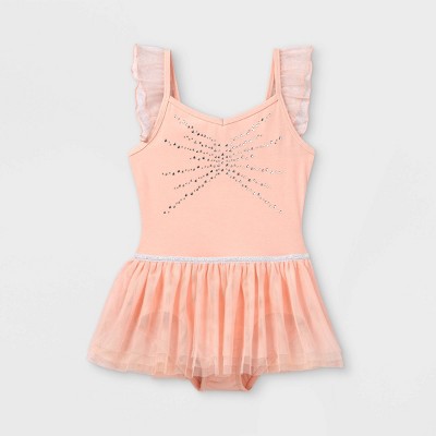 Girls' Dancewear Cami Flutter Sleeve Leotard With Skirt - Cat