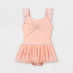 Girls' Dancewear Cami Flutter Sleeve Leotard with Skirt - Cat & Jack™ Pink