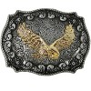 CTM Eagle Western Belt Buckle, Gold on Silver - 3 of 4