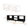 Vynxaria Contemporary 2-Piece Living Room Set, TV Rack & Coffee Table, Black, 55.2"W - 4 of 4