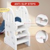 COZONY 7-in-1 Toddler Slide & Swing Set, Cactus Playground with Adjustable Swing, Climber & Basketball Hoop, Ages 1-3 - 3 of 4