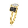 Ross-Simons 0.10 ct. t.w. Black and White Diamond Toi Et Moi Ring in 18kt Gold Over Sterling - 3 of 4