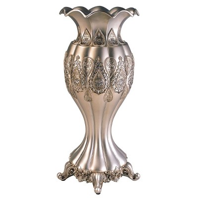 OK Lighting Silver Paisley Vase