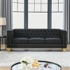 Velvet Chesterfield 3-Seater Sofa,Tufted Living Room Couch with Nailhead Trim & Metal Legs-Baofuwish - 2 of 4