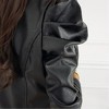 Women's Lang Puff Sleeve Zip-Up Faux Leather Jacket - 3 of 3