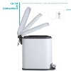 LunaLulinlk 1.3 Gallon Trash Can in White Stainless Steel, 5 Liter for Bathroom and Office - 4 of 4