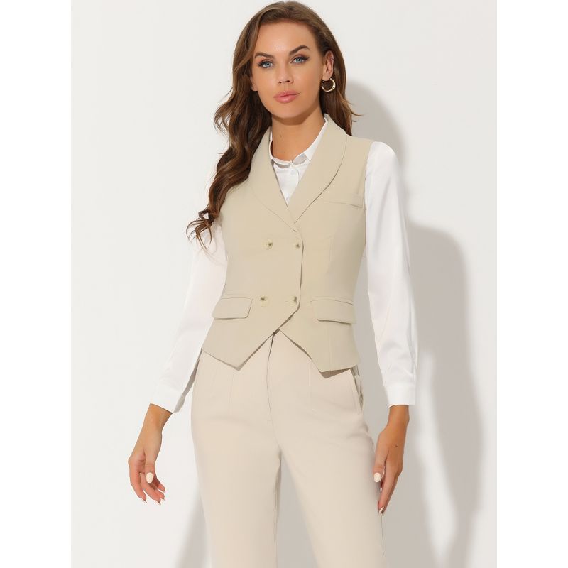 Allegra K Women's Lapel Collar Dressy Versatile Racerback Waistcoat Suit Vest, 3 of 7