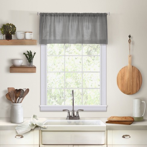 60 W x 15 L 1, Black Elrene Home Fashions Tucker Ticking Stripe Window Curtain Kitchen Valance 60 W x 15 L 1, Black Elrene Home Fashions Tucker Ticking Stripe Window Curtain Kitchen Valance