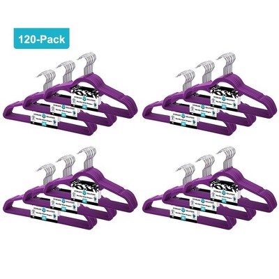 J&V Textiles 120 Pack - Premium Velvet Non-Slip Hanger with 360 Degree Rotatable Hook