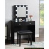 Sapphtopaz Makeup Vanity Desk with Mirror and Lights, Wood Makeup Table and Stool Set with 10 Lights and USB Port and Power Outlet - 2 of 4