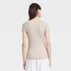 Women's Slim Fit Short Sleeve Ribbed Scoop Neck T-Shirt - A New Day™ - 2 of 3