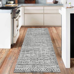 COZONY Geometric Hallway Runner Mat, Easy-Care Low-Pile Carpet Runner with Grip Backing for Entryway, Kitchen, Laundry - 1 of 4