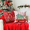 Christmas Trees Merry & Bright Colorful Red Throw Pillow Covers, 18 x 18 Inch Ho Ho Ho Xmas Holiday - 4 of 4