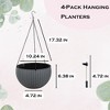 Aoodor 4 pack Self-Watering Hanging Planters, 10 Inch Dual-pots Design Hanging Baskets with Water Level Indicator - 3 of 4