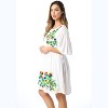 Riviera Sun Womens Short Sleeve Rayon Crepe Short Dress with Multicolored Embroidery - 3 of 4