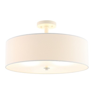 Jolana 12.5" White Fabric Shade Flush Mount Light