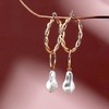 SOHI Women's Multicolour Snowball Hoop Earrings - 2 of 3