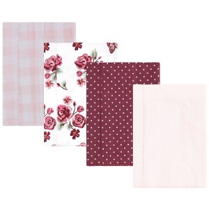 Luvable Friends Hudson Baby Flannel Burp Cloths 4pk Set - 1 of 2