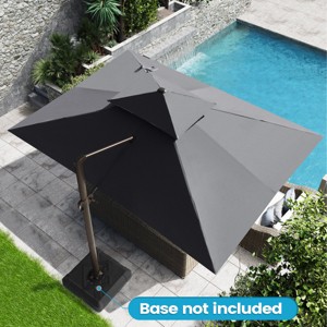 Crestlive Products 10'x 12.5' Patio Cantilever Umbrella UV30+ Double Top High-strength Aluminum Pole with 360°Rotation 5 Heights Adjustable - 1 of 4