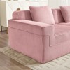 RISOKEYS Modular 4 Seat L Shape Sectional Boneless Sofa - Corduroy Cloud Sectional Couch with Deep Seat, Throw Pillows and 1 Movable Ottoman - 4 of 4