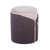 APRILSOUL Two-Toned Ottoman with Storage or Vanity Stool, Brown - 2 of 4