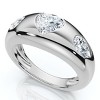 Pompeii3 1 3/10Ct Sloan Heart Shape Flush Set Diamond Dome Band 14k Gold Lab Created EF/VS - 3 of 4
