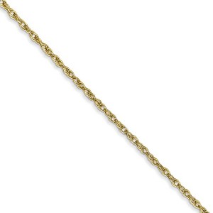 Black Bow Jewelry 1.5mm 10k Yellow Gold Polished Loose Rope Chain Necklace - 1 of 4