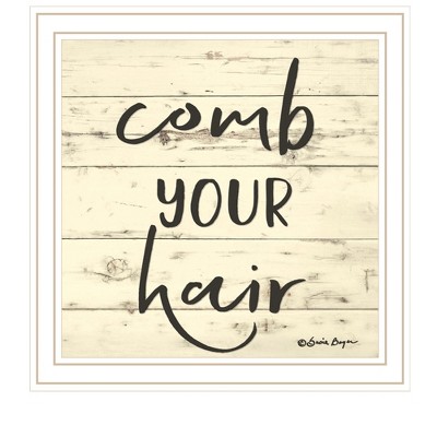 HomeRoots Comb Your Hair White Framed Print Bathroom Wall Art