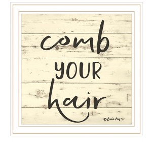 HomeRoots Comb Your Hair White Framed Print Bathroom Wall Art - 1 of 3