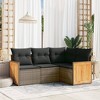 vidaXL Garden Sofa Set Grey PE rattan, powder-coated steel 4 Piece - 2 of 4