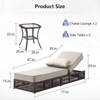 Buenhomino Patio Lounge Chair Set - Outdoor Wicker Chaise Lounge with Adjustable Backrest & Side Table, 5-inch Thick Cushion for Backyard, Poolside - 3 of 4