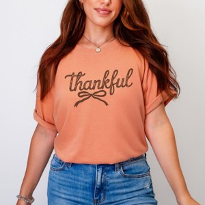 Thankful Coquette Distressed - Womens Garment Dyed Tee - 1 of 3