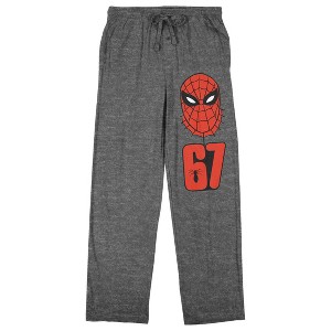 Spider-Man Classic Spider-Man Mask 67 Men's Gray Heather Sleep Pajama Pants - 1 of 4