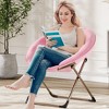 Foldable Lounger Faux Fur Saucer Chair for Dorm & Bedroom - 3 of 4